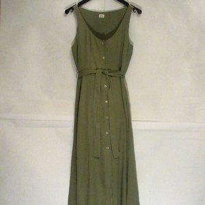 Aritzia Wilfred Down button Belted Sleeveless Long Dress  XS